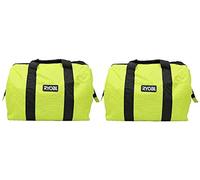 (2) Ryobi Green Wide Mouth Collapsible Genuine OEM Contractor’s Bags w/Full Top Single Zipper Action