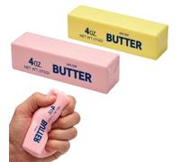 2 Salted Butter Squishy, Buter Squishy, Office Desk Stress Relief Tool, Anxiety Management Focus Aid, Portable Sensory Collection（Yellow Pink ）