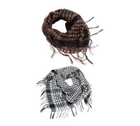 2 Scarves, Fashionable Scarves, Men's and Women's Popular Scarves, Desert People Scarves, Multi-functional Windproof, Sandproof and Warm Scarves, Headscarves (Coffee Color, Coffee White)