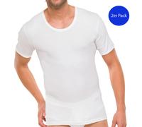 Schiesser Men's Undershirt - Cotton Basic, Fine Ribbed, Double Ribbed, White