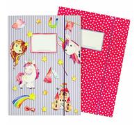 2 School folders for Children DIN A4 | Design Unicorn - Folder for Primary School Pupils - Paper Organizer - Folder Set Number 2