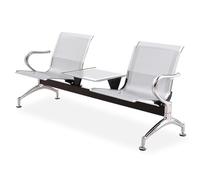 2 Seat Airport Reception Chairs Waiting Room Chairs with Arms and Coffee Table Metal Reception Bench Seating for Business Office Hospital Bank Airport Market