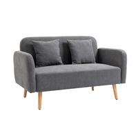 2 Seat Loveseat Sofa Chenille Fabric Upholstered Couch with Rubberwood Legs