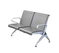 2-Seat Office Lobby Reception Chair PU Waiting Room Bench with Armrests Visitor Guest Sofa for Clinic Airport