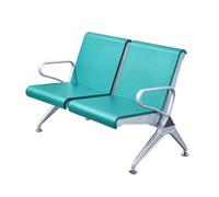 2-Seat Office Lobby Reception Chair PU Waiting Room Bench with Armrests Visitor Guest Sofa for Clinic Airport