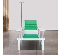 2-Seat Padded Medical Chair with IV Stand for Blood Draw and Patient Waiting in Clinics and Laboratories