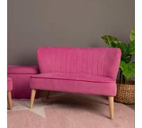 2 Seat Pink Velvet Kids Sofa | Mia