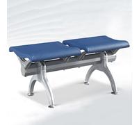 2-Seat Reception Bench Durable Faux Leather Waiting Room Chair with Cold Rolled Steel Frame Perfect for Airports Offices Hospitals and Schools.