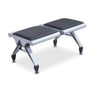 2-Seat Reception Bench - Non-Slip Waiting Room Chairs with Foot Mats Backless Design for Airport Clinic & Hospital Use - Durable & Stylish Seating Solution