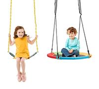 2 Seat Swing Stand, 550 lbs Heavy Duty Metal Frame, Extra Large A-Frame Swing Stand for Kids and Adult Indoor Outdoor Activity Backyard Playground (2 Swings)