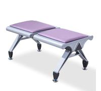 2-Seat Waiting Bench Metal Frame Reception Chairs Armless & Backless Design for Office Airport Hospital Bank Salon School - Modern & Durable Seating Solution