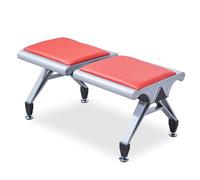 2-Seat Waiting Bench Metal Frame Reception Chairs Armless & Backless Design for Office Airport Hospital Bank Salon School - Stylish & Space-Saving