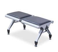 2-Seat Waiting Bench Metal Frame Reception Chairs Armless & Backless Design for Office Airport Hospital Bank Salon School - Durable & Stylish Seating Solution