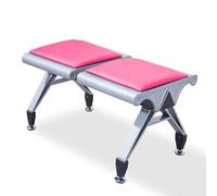 2-Seat Waiting Bench Metal Frame Reception Chairs Without Armrests or Backrest Ideal for Office Airport Hospital Bank Salon School Furniture