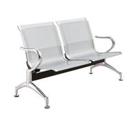 2-Seat Waiting Room Bench, Reception Guest Chairs with Backrests & Arms, Comfortable Seating for Bank, Hospital, School, Airport