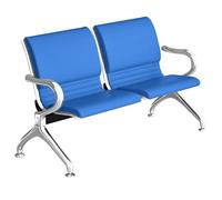2 Seat Waiting Room Bench with Arms, Office Lobby Chairs with 4cm Thick Leather Cushion, Airport Reception Chairs, for Airport Business Hospital Market
