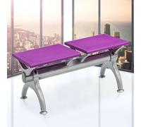 2 Seat Waiting Room BenchLeather Office Chairs Steel Frame High Loadbearing No Arms Guest Reception Seating for Airport Hospital School Barbershop (rple)