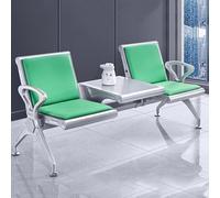 2 Seat Waiting Room Chair with Armrest and Coffee Table PU Office Guest Reception Chairs for Airport Clinic Hospital Bank