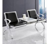 2 Seat Waiting Room Chair with Armrest and Coffee Table PU Office Guest Reception Chairs for Airport Clinic Hospital Bank