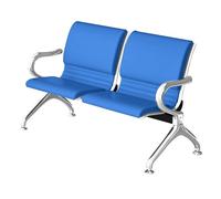 2 Seat Waiting Room Chairs with Arms, 4cm Thick Leather Cushion, Airport Reception Bench for Market Bank Hospital School