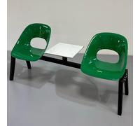2-Seat Waiting Room Chairs with Storage, Reception Seating with Backrest for Coffee Shops, Retail Stores, and Photography Decor - Comfortable Green Guest Chairs