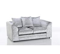 (2 Seater) Aurora Crushed Velvet 3 and 2 Seater Sofa Snugg Furniture UK Limited Silver One Size