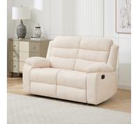 (2 seater, Beige) BOSTON 2 SEATER MANUAL FABRIC RECLINER SOFA