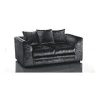 (2 Seater, Black) Aurora Crushed Velvet 3 and 2 Seater Sofa