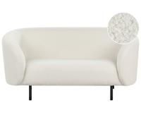 Beliani 2 Seater Boucle Sofa White And Black Loen, White
