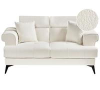 Beliani Sofa 2 Seater Skive Boucle White