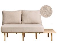 2 Seater Boucle Sofa with Table Beige SALO