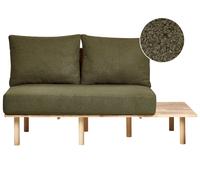 2 Seater Boucle Sofa with Table Dark Green SALO