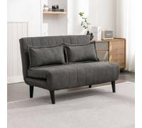(2 Seater, Charcoal) HARPER 1 SEATER FOLDING CLIC CLAC FABRIC LIVING ROOM LOUNGE SOFA BED
