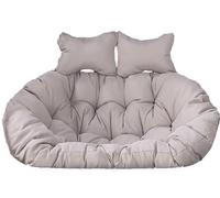 2 Seater Egg Chair Swing Cushion Outdoor,Double Egg Chair Cushion Replacement,Waterproof Detachable Hanging Basket Chair Cushions, Two Adjustable Headrest,for Garden Yard Balcony