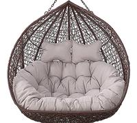2 Seater Egg Chair Swing Cushion Outdoor, Hanging Hammock Chair Cushion Replacement for 2, Washable Thick Large 2 Persons Wicker Swing Chair, Waterproof and Sun-ResiatantGrey