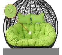 2 Seater Egg Chair Swing Cushion Outdoor, Hanging Hammock Chair Cushion Replacement for 2, Washable Thick Large 2 Persons Wicker Swing Chair, Waterproof and Sun-ResiatantGrey