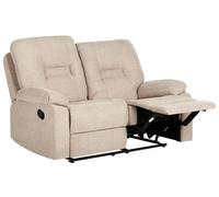 2 Seater Fabric Manual Recliner Sofa Beige BERGEN