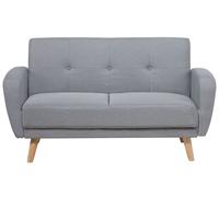 Beliani 2 Seater Fabric Sofa Bed Grey Florli