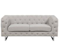 Beliani 2 Seater Fabric Sofa Beige Vissland