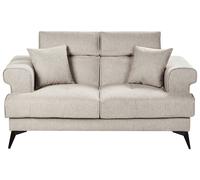 Beliani Sofa 2 Seater Skive Fabric Taupe