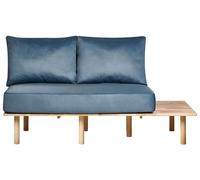 2 Seater Fabric Sofa with Table Blue SALO
