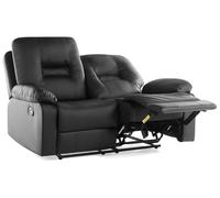 Beliani Manual Recliner Sofa 2 Seater Bergen Faux Leather Black