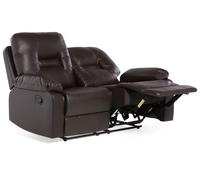 2 Seater Faux Leather Manual Recliner Sofa Brown BERGEN