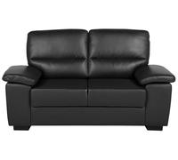 2 Seater Faux Leather Sofa Black VOGAR