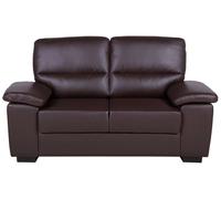 Beliani Sofa 2 Seater Vogar Faux Leather Dark Brown