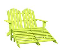 2-Seater Garden Adirondack Chair&Ottoman Fir Wood