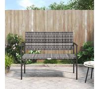 vidaXL 2-Seater Garden Bench Grey Poly Rattan, Grey