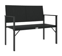 2-Seater Garden Bench Outdoor Bench Seat Patio Dining Bench Poly Rattan vidaXL
