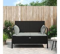 2 Seater Garden Bench with Cushions Outdoor Patio Furniture Polyrattan Entryway Seat Stylish Shoe Storage Perfect for Terrace and Garden Spaces