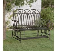 2-Seater Glider Bench 114 cm Black Steel